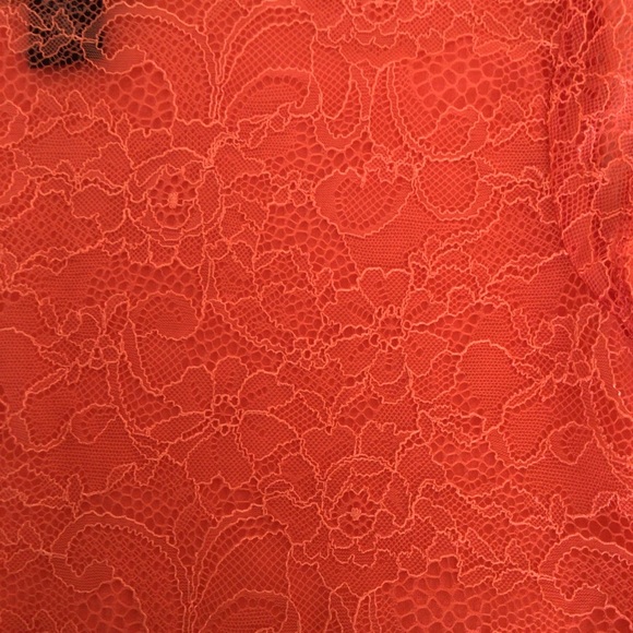 MODA INTERNATIONAL FOR VICTORIAS SECRET SHEER ORANGE LACE SLEEVELESS TOP SMALL - Picture 6 of 11